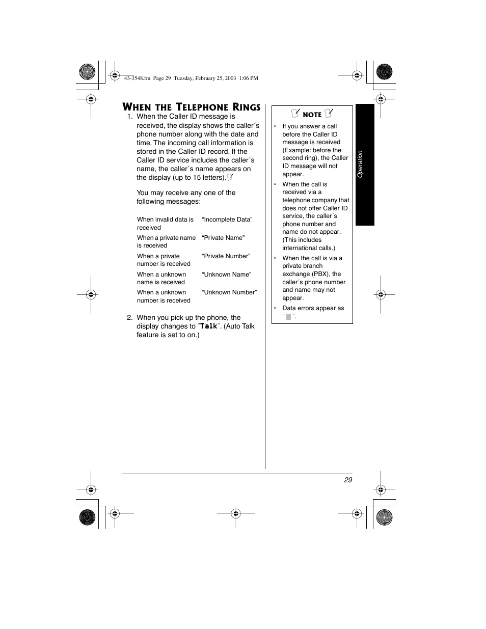 Radio Shack 43-3548 User Manual | Page 29 / 36