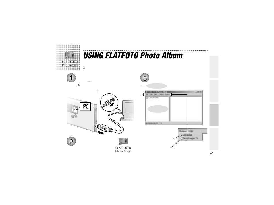 Using flatfoto photo album | Radio Shack FLATFOTO B-020405 User Manual | Page 27 / 52