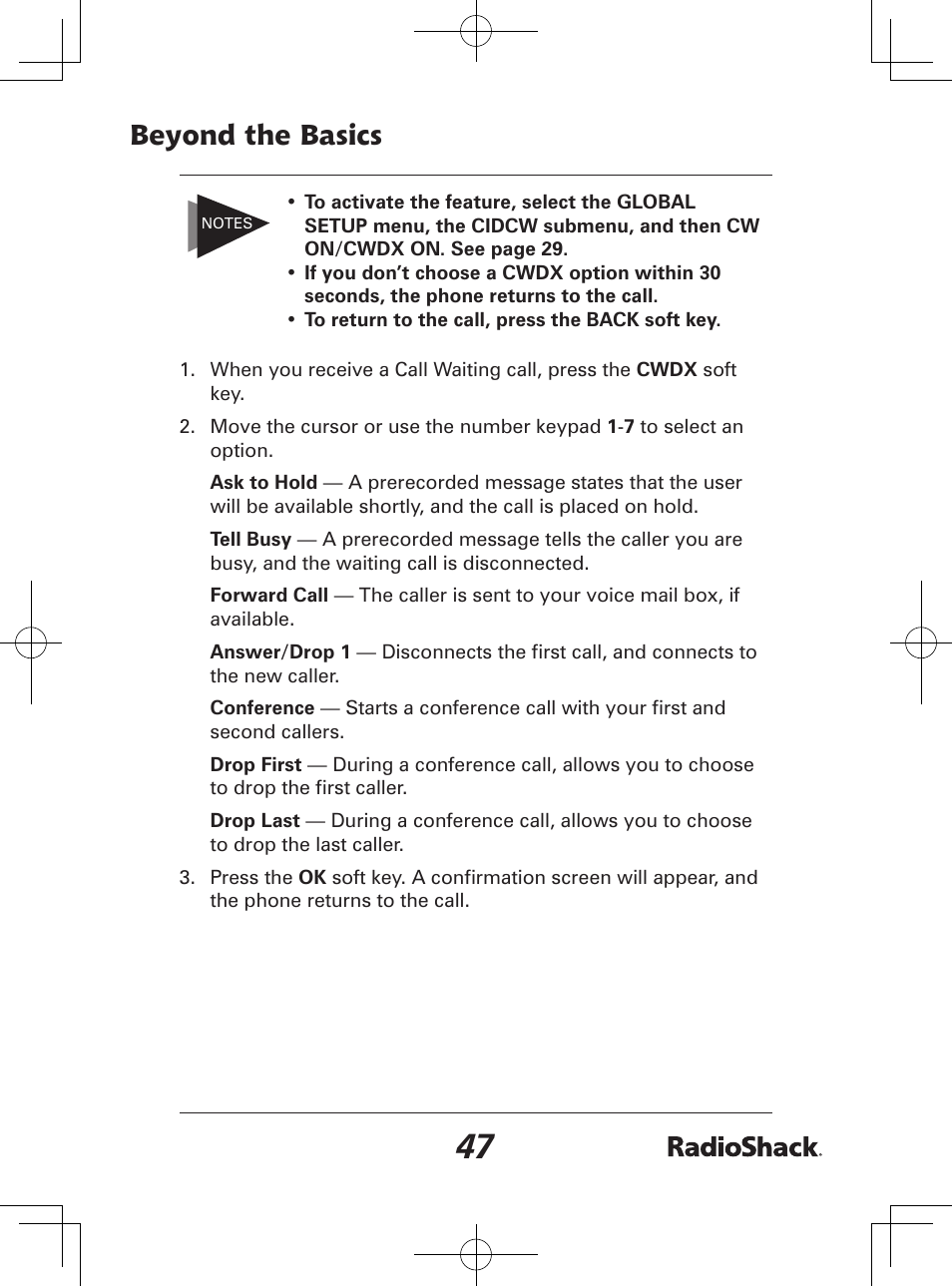 Beyond the basics | Radio Shack 43-142 User Manual | Page 47 / 88