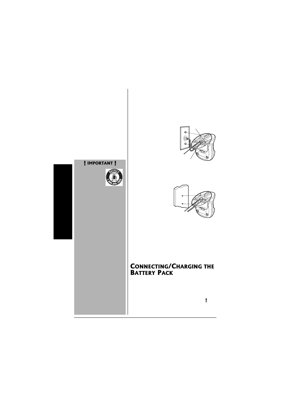 Connecting/charging the battery, Pack | Radio Shack 43-3558 User Manual | Page 10 / 36