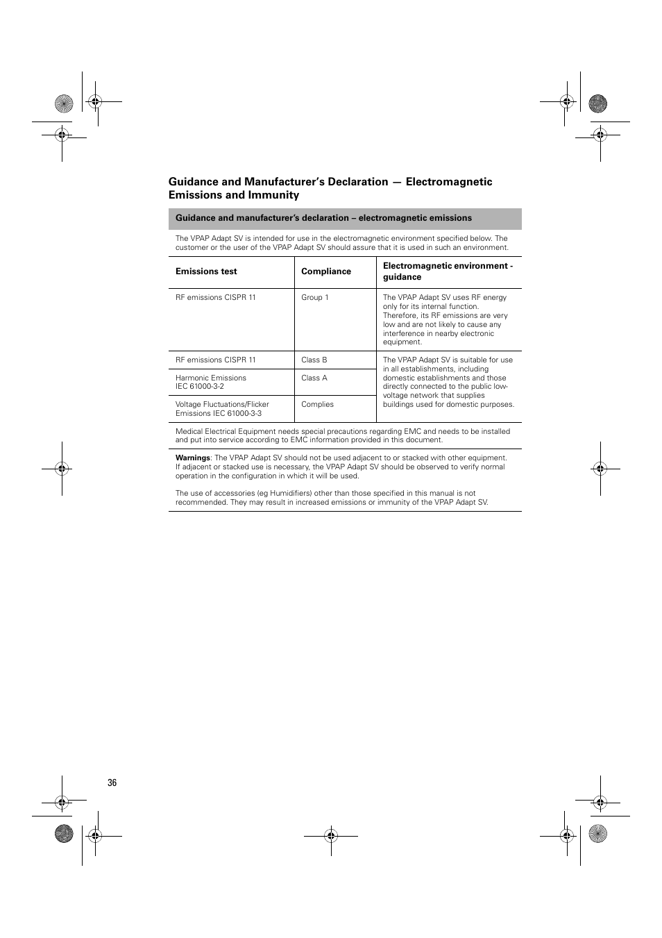 ResMed Flow Generator VPAP Adapt SV User Manual | Page 36 / 42