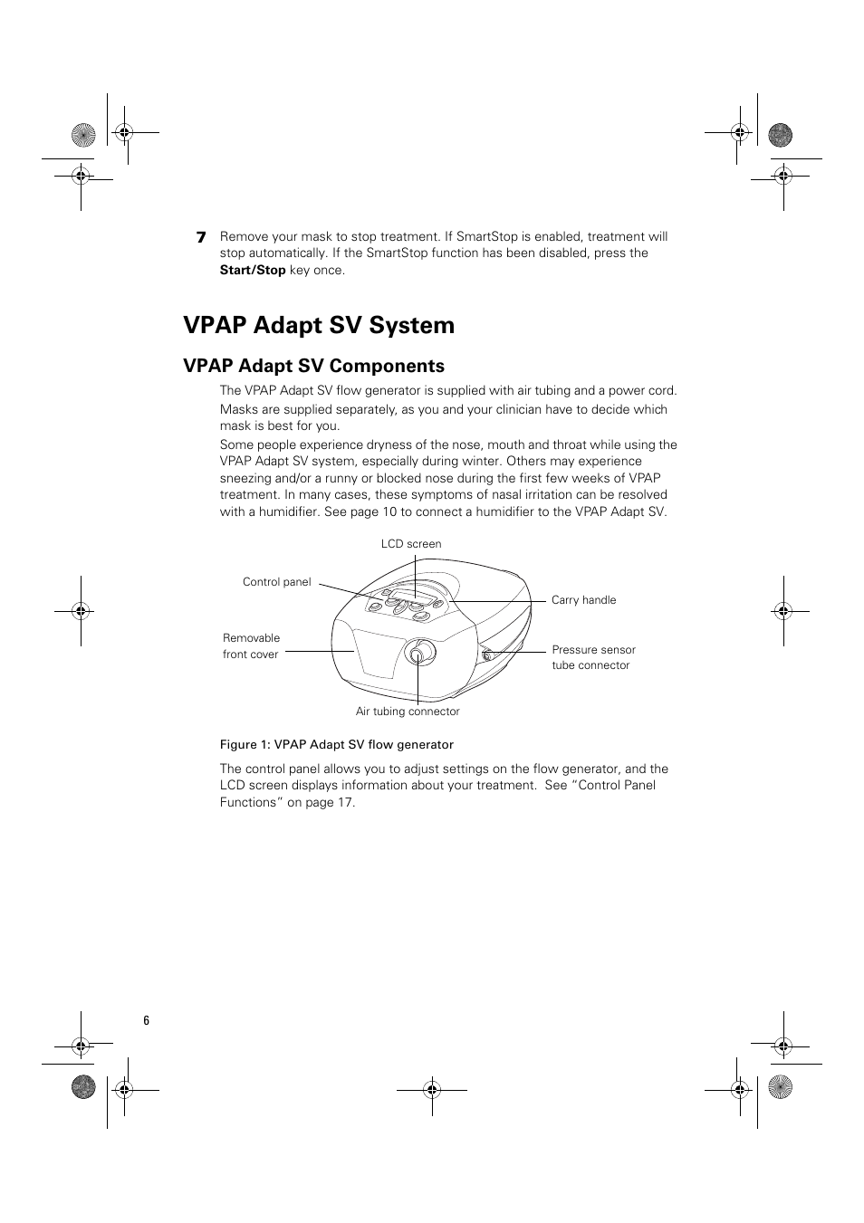 Vpap adapt sv system, Vpap adapt sv components | ResMed Flow Generator VPAP Adapt SV User Manual | Page 6 / 42
