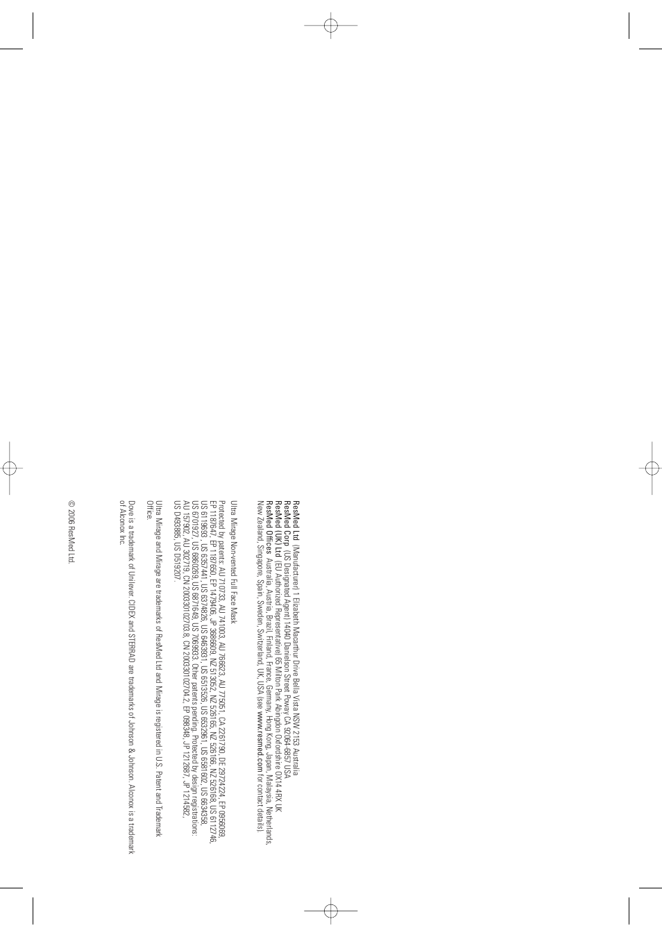 ResMed ULTRAMIRAGE 608140/20611 User Manual | Page 2 / 44