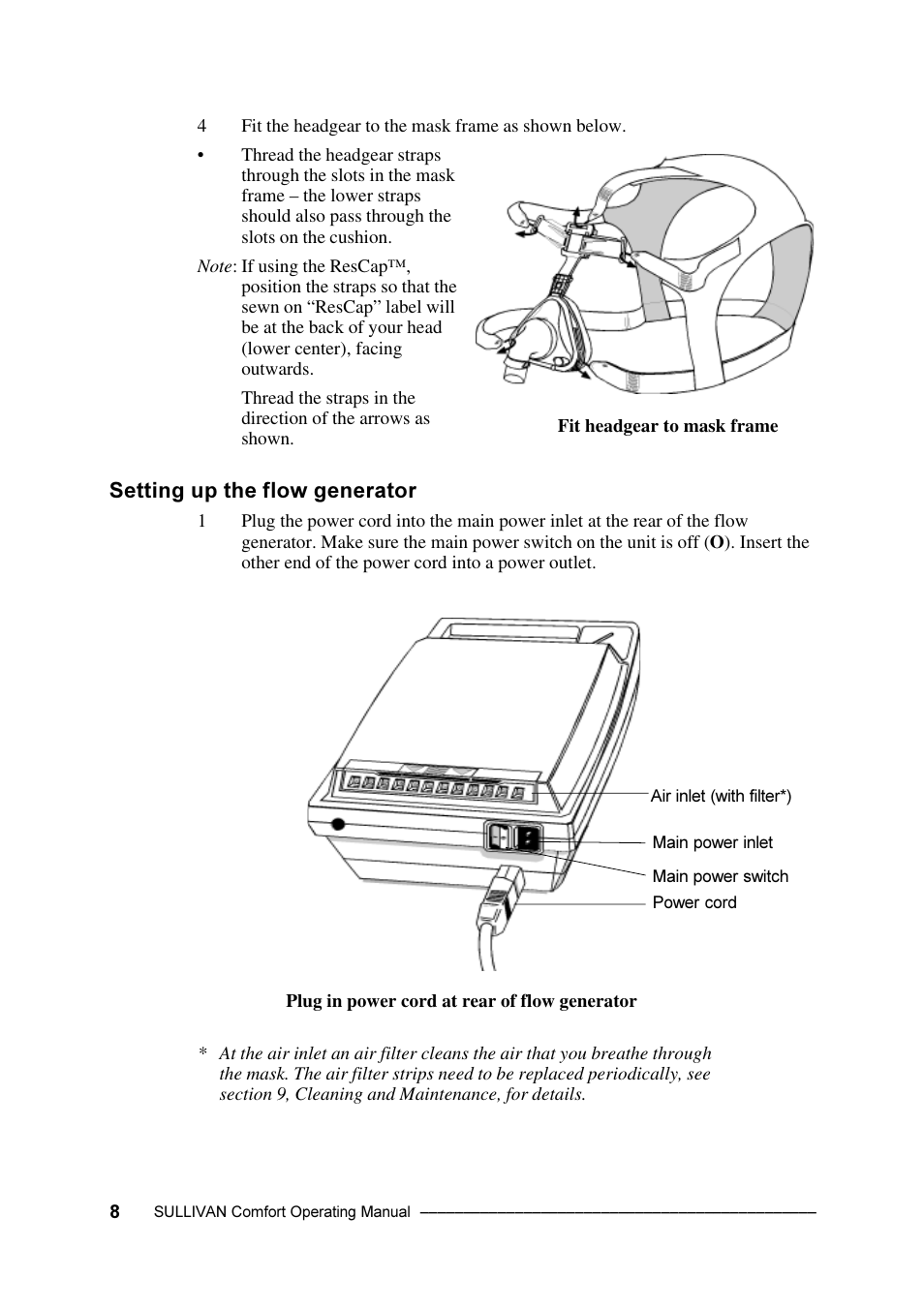 ResMed Sullivan Comfort User Manual | Page 8 / 26