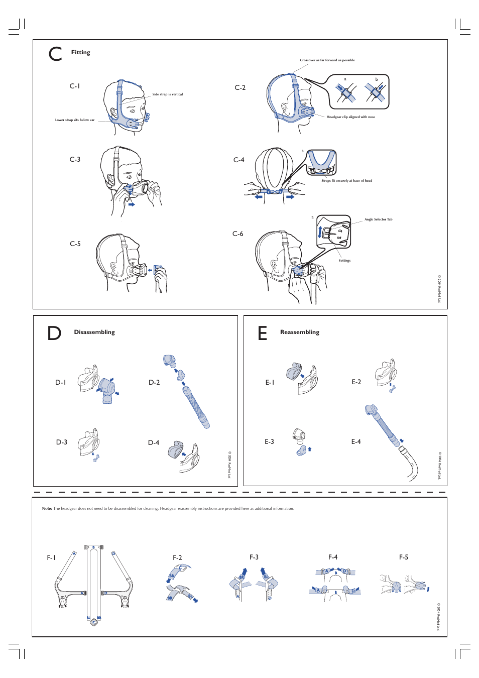 Cd e, C-1 c-2 c-3 c-4, F-5 f-3 f-4 f-2 | ResMed Nasal Mask Mirage Kidsta User Manual | Page 2 / 8
