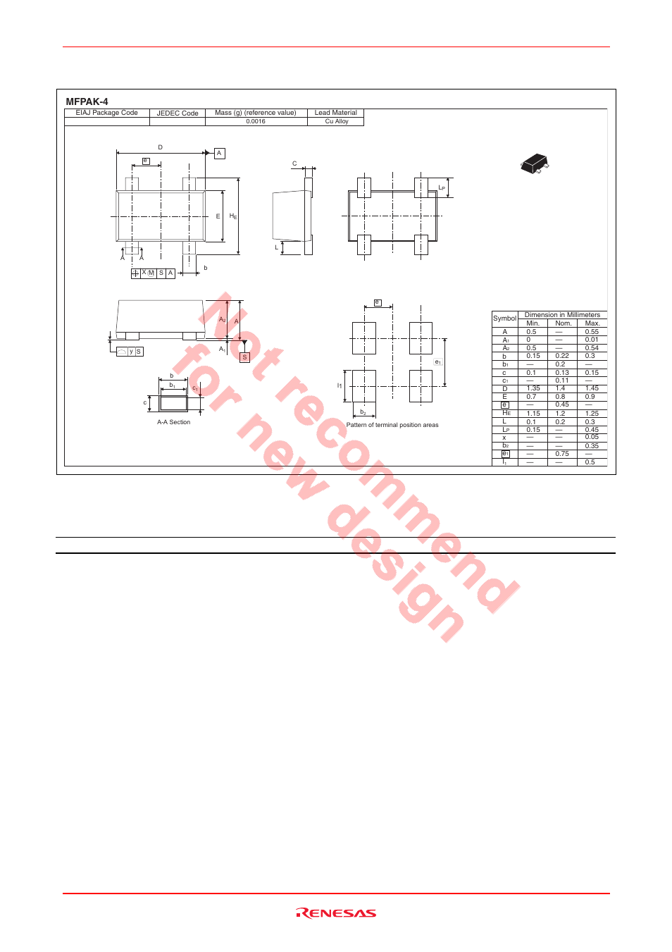 Package dimensions, Ordering information, Hsg1002 | Mfpak-4 | Renesas HSG1002 User Manual | Page 37 / 38