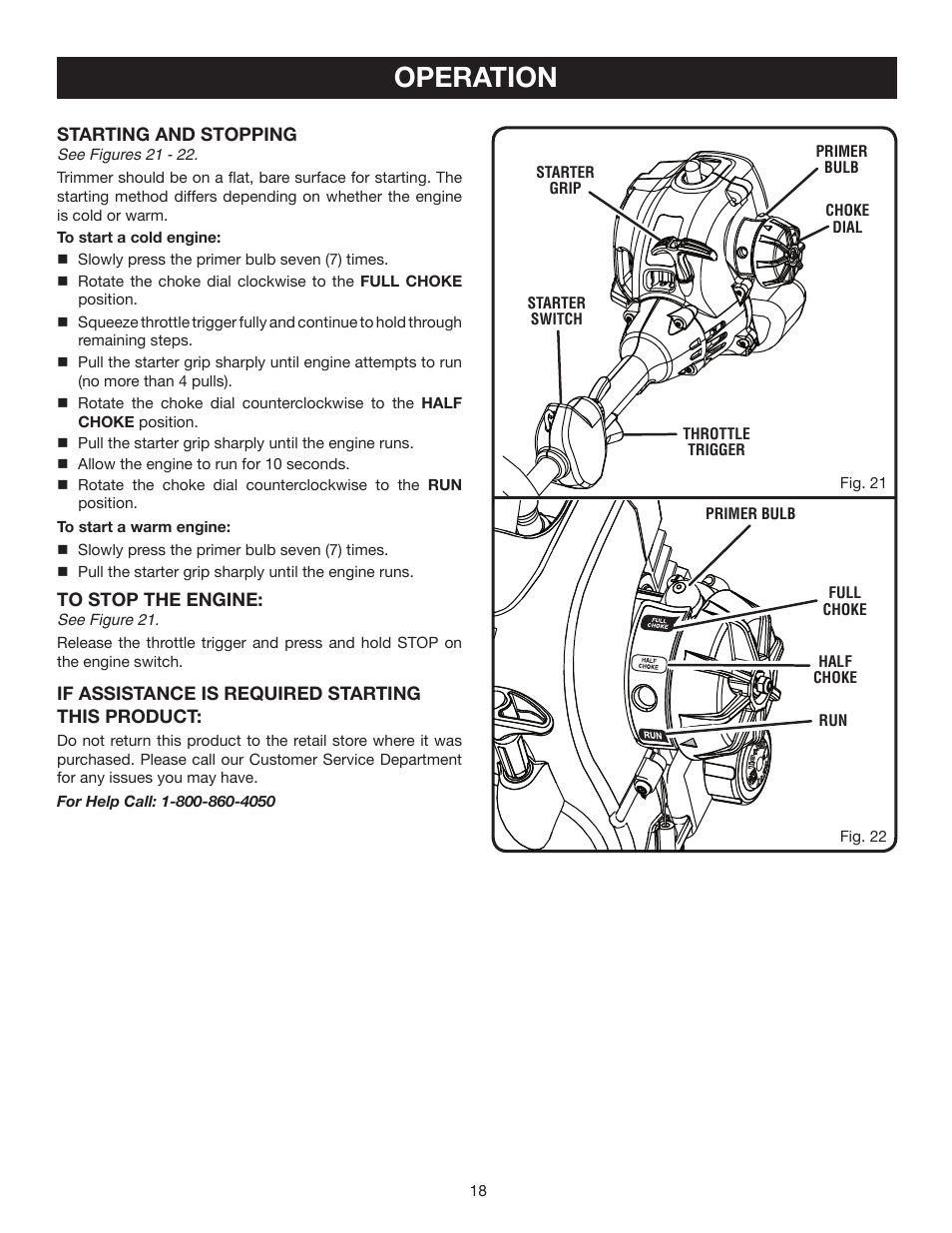 Operation | Ryobi CS30 RY30524 User Manual | Page 18 / 26