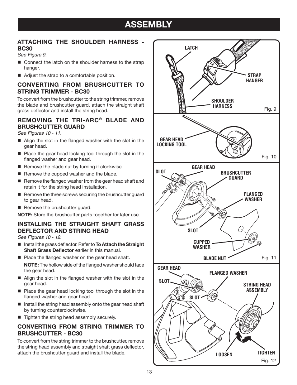 Assembly | Ryobi RY30542 User Manual | Page 13 / 26