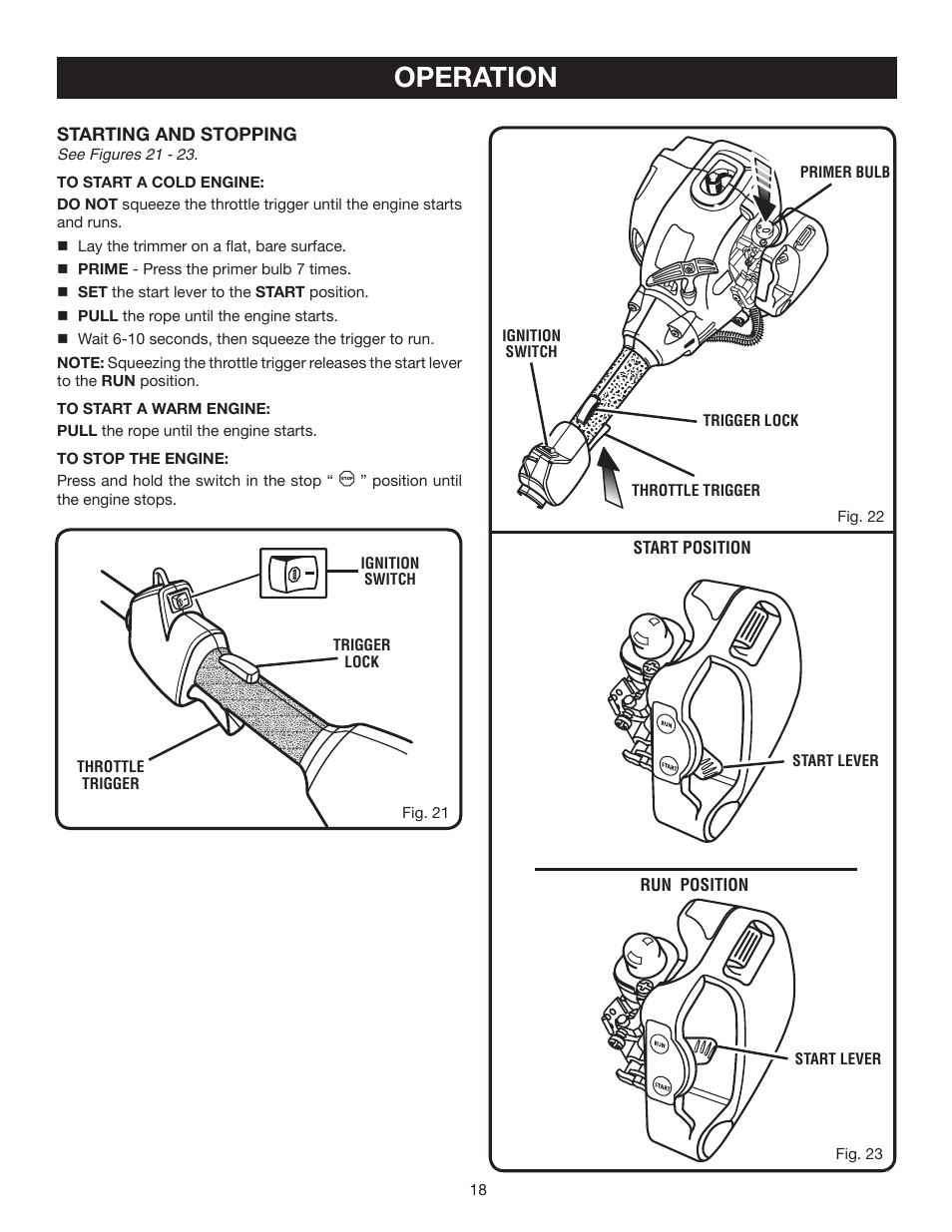 Operation | Ryobi RY30542 User Manual | Page 18 / 26