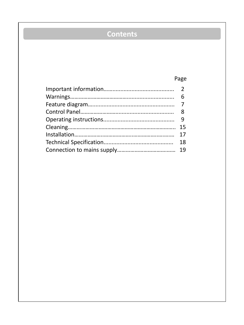 RUSSELL HOBBS Condenser Tumble Dryer RHCTD200B User Manual | Page 3 / 24