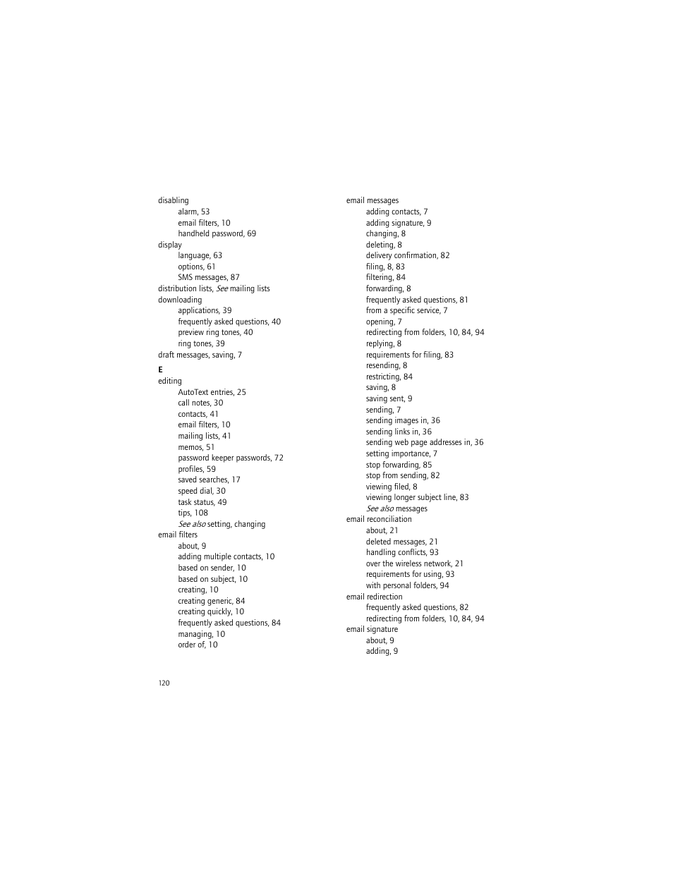 Blackberry 6750 User Manual | Page 120 / 130