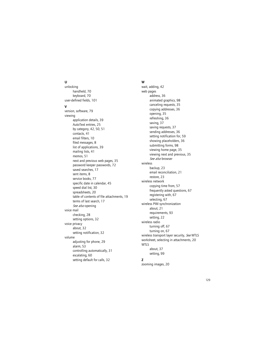 Blackberry 6750 User Manual | Page 129 / 130