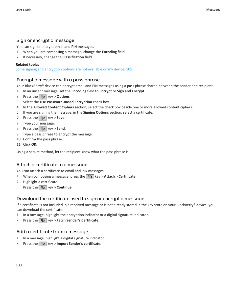 Blackberry PEARL 9105 User Manual | Page 102 / 325