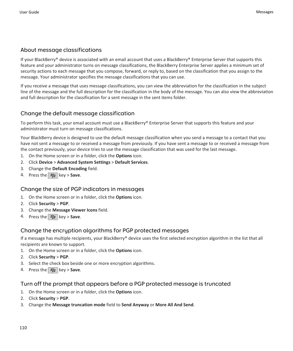 Blackberry PEARL 9105 User Manual | Page 112 / 325