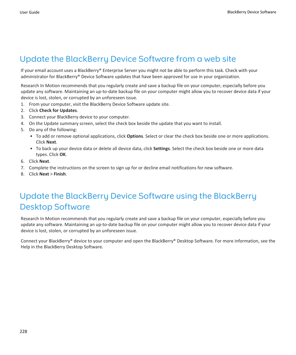 Blackberry PEARL 9105 User Manual | Page 230 / 325