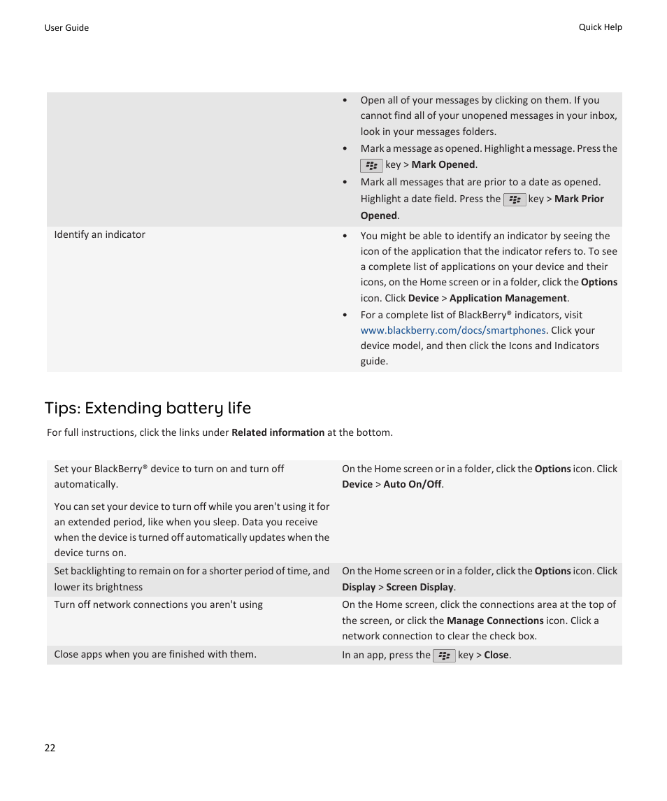 Tips: extending battery life | Blackberry PEARL 9105 User Manual | Page 24 / 325