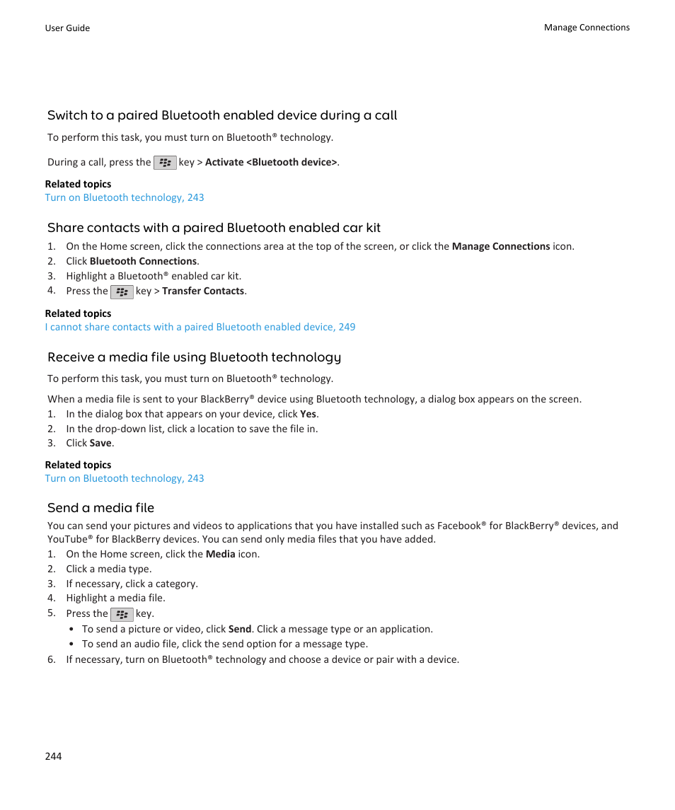 Blackberry PEARL 9105 User Manual | Page 246 / 325