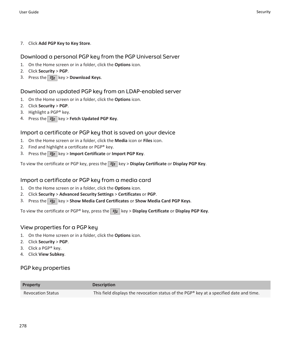 Blackberry PEARL 9105 User Manual | Page 280 / 325
