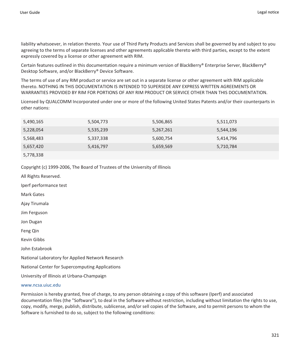 Blackberry PEARL 9105 User Manual | Page 323 / 325