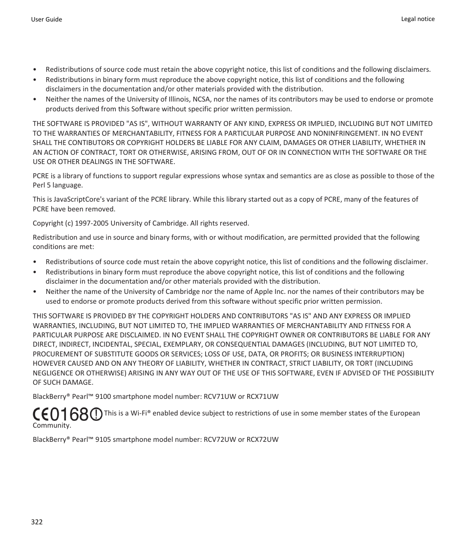 Blackberry PEARL 9105 User Manual | Page 324 / 325