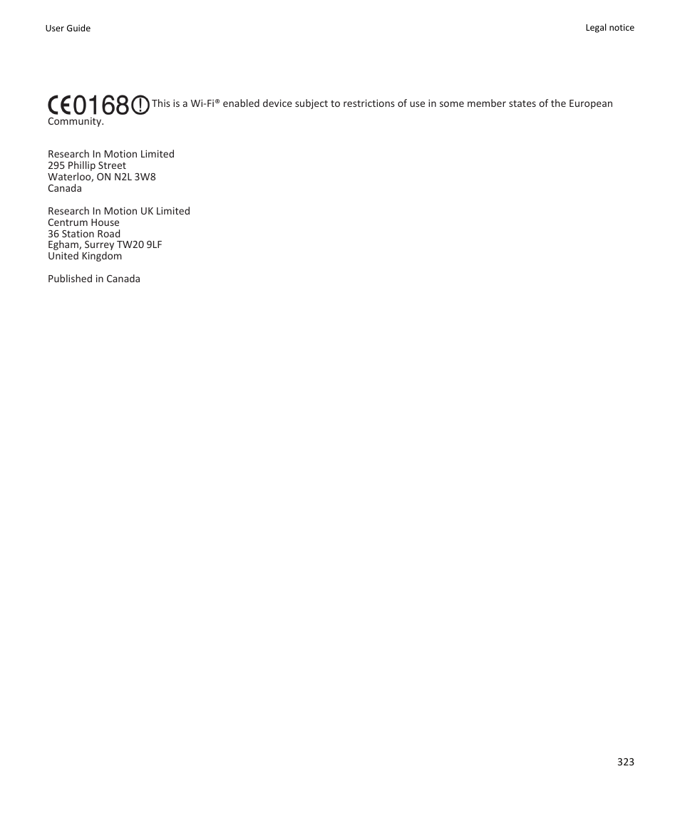 Blackberry PEARL 9105 User Manual | Page 325 / 325