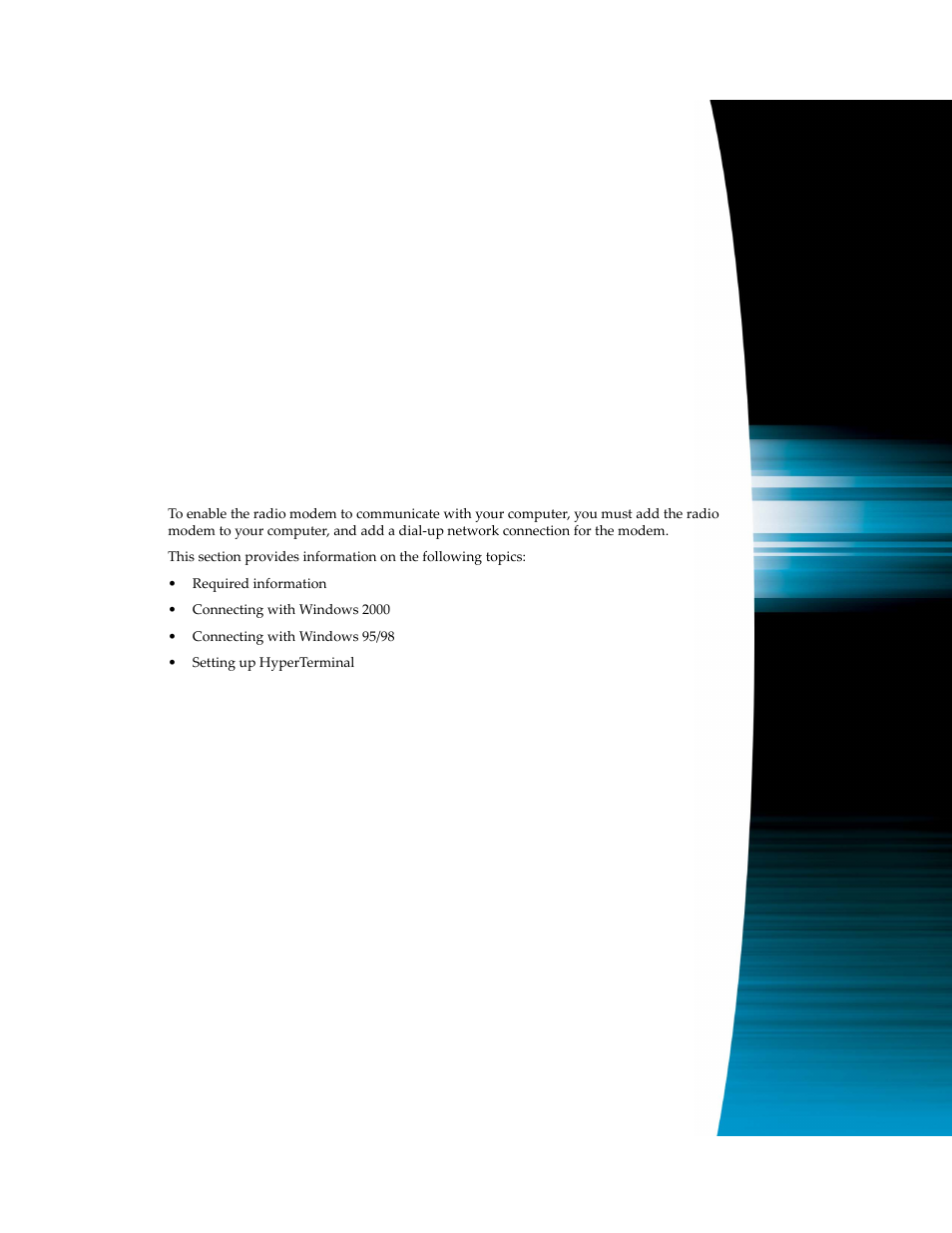 Connecting the radio modem to a computer, Chapter 2 | Blackberry 1802G User Manual | Page 13 / 28