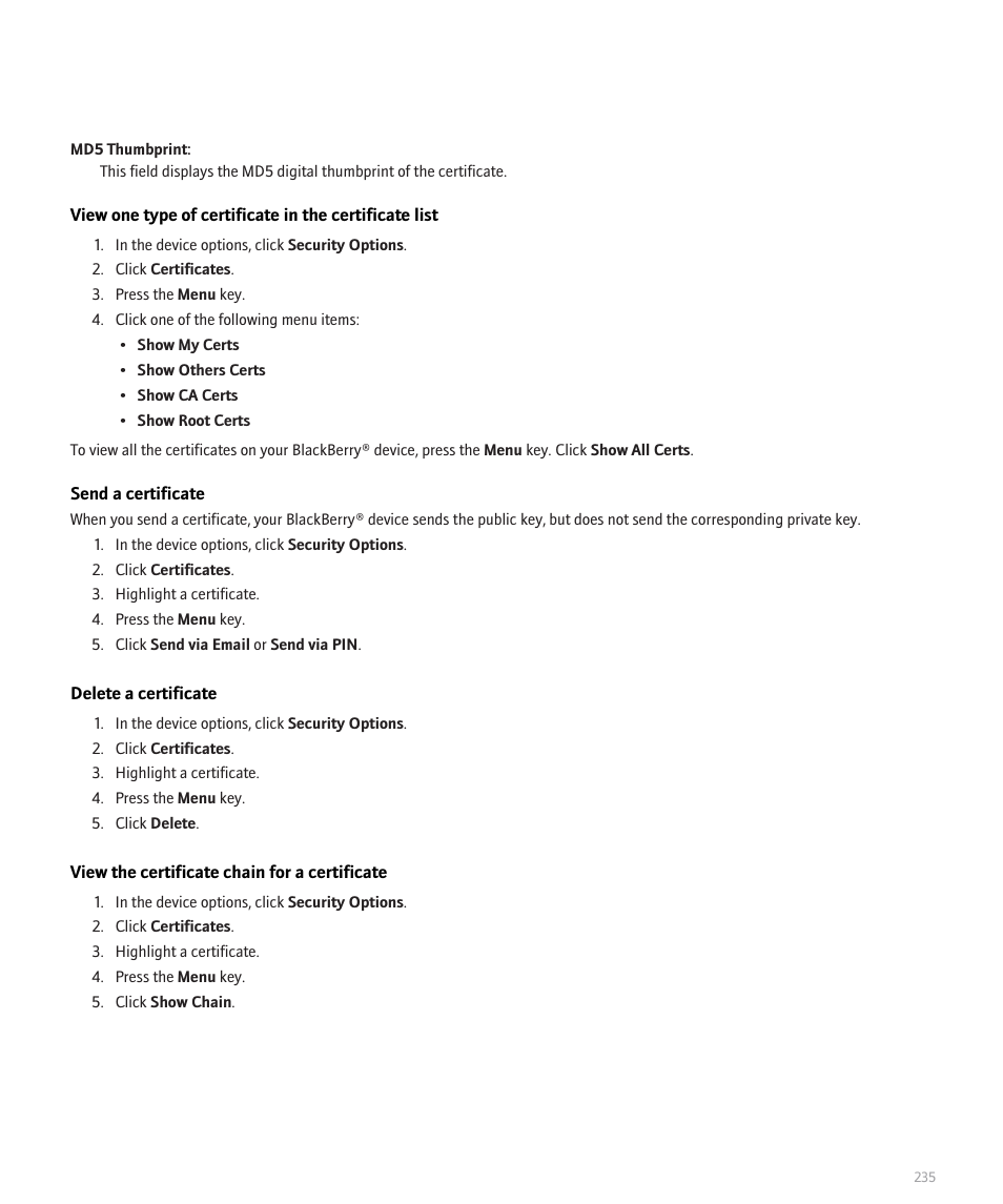 Blackberry Pearl 8100 User Manual | Page 237 / 283