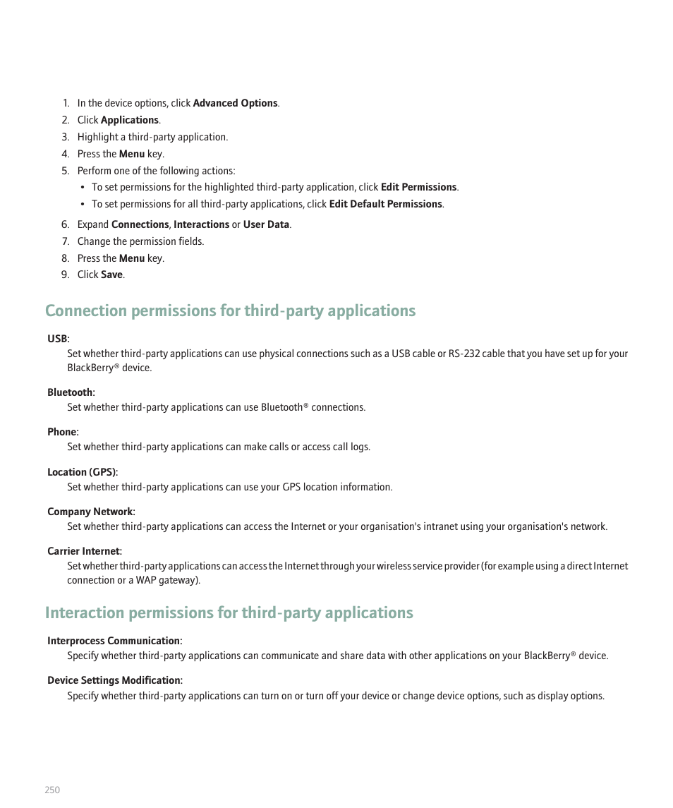 Blackberry Pearl 8100 User Manual | Page 252 / 283