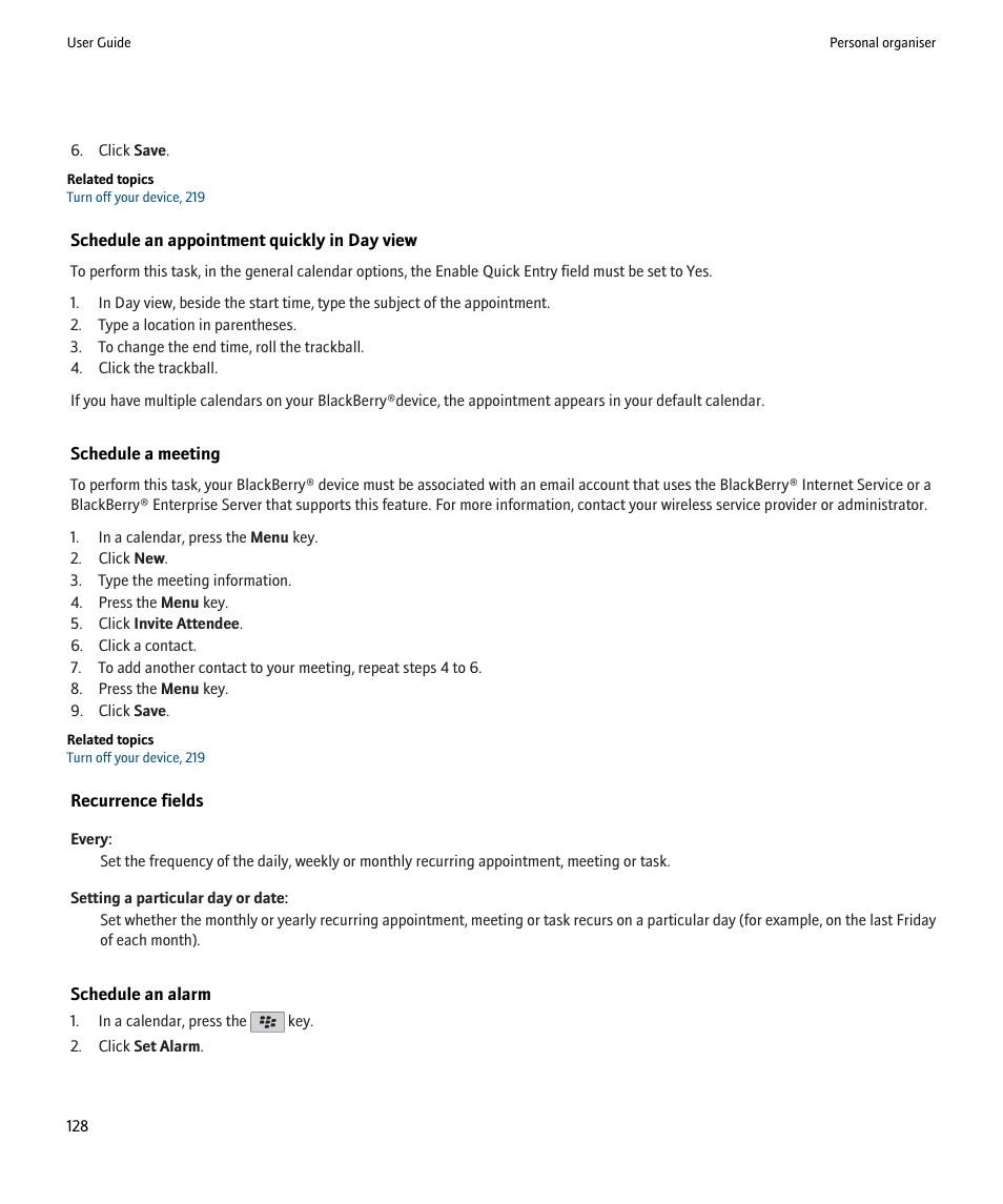Blackberry Pearl 8220 User Manual | Page 130 / 277