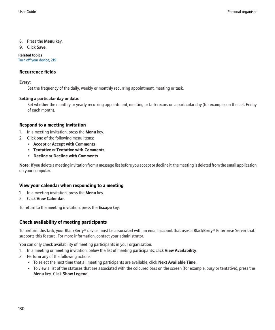 Blackberry Pearl 8220 User Manual | Page 132 / 277