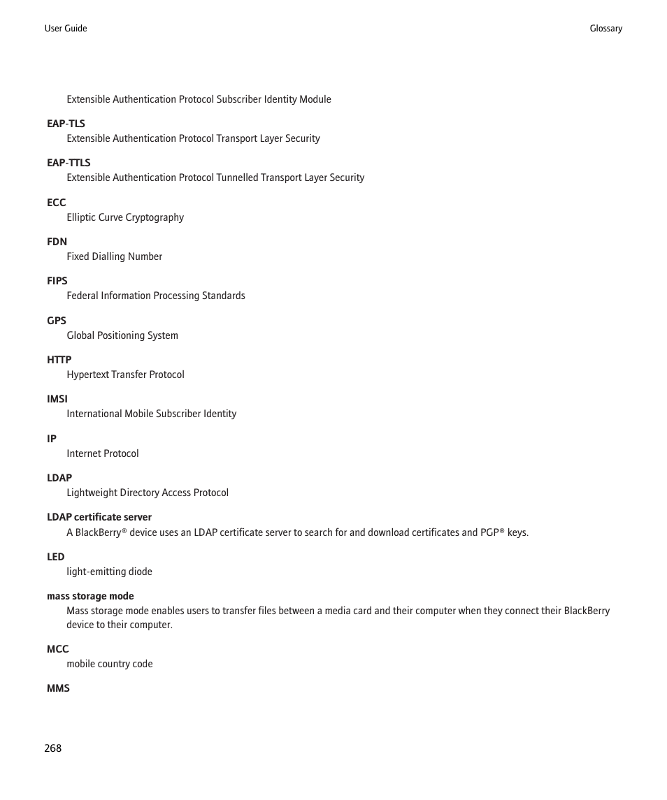 Blackberry Pearl 8220 User Manual | Page 270 / 277