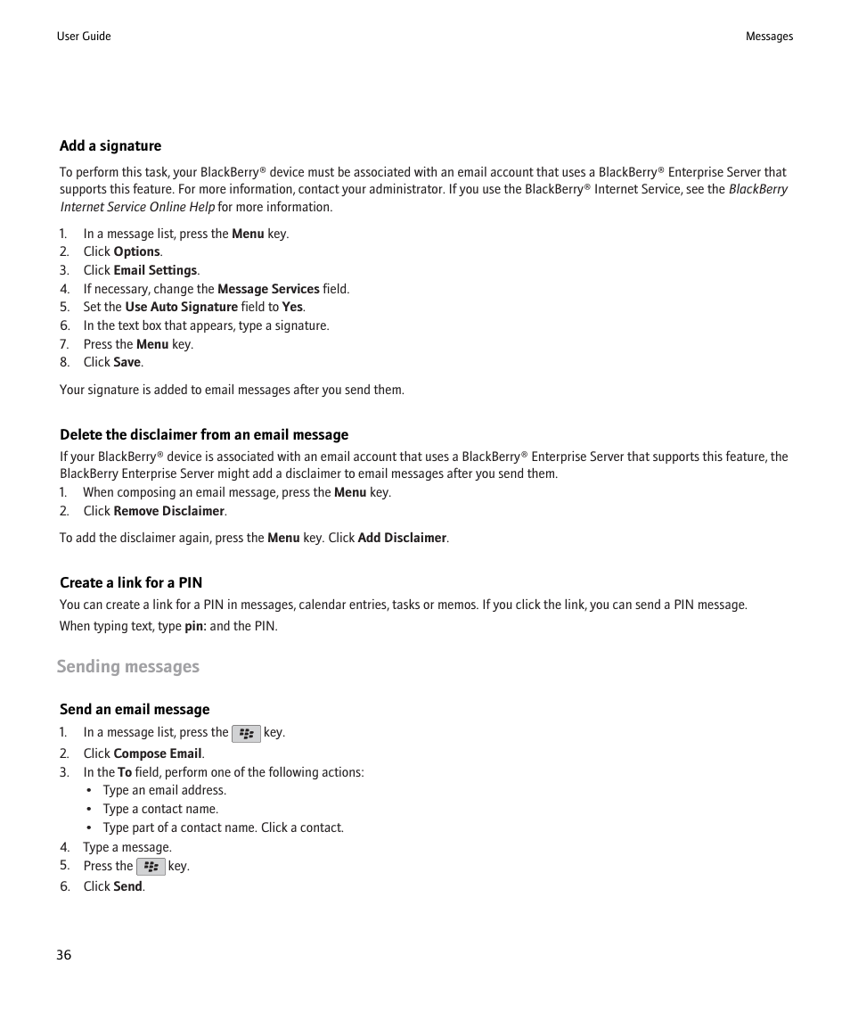 Sending messages | Blackberry Pearl 8220 User Manual | Page 38 / 277