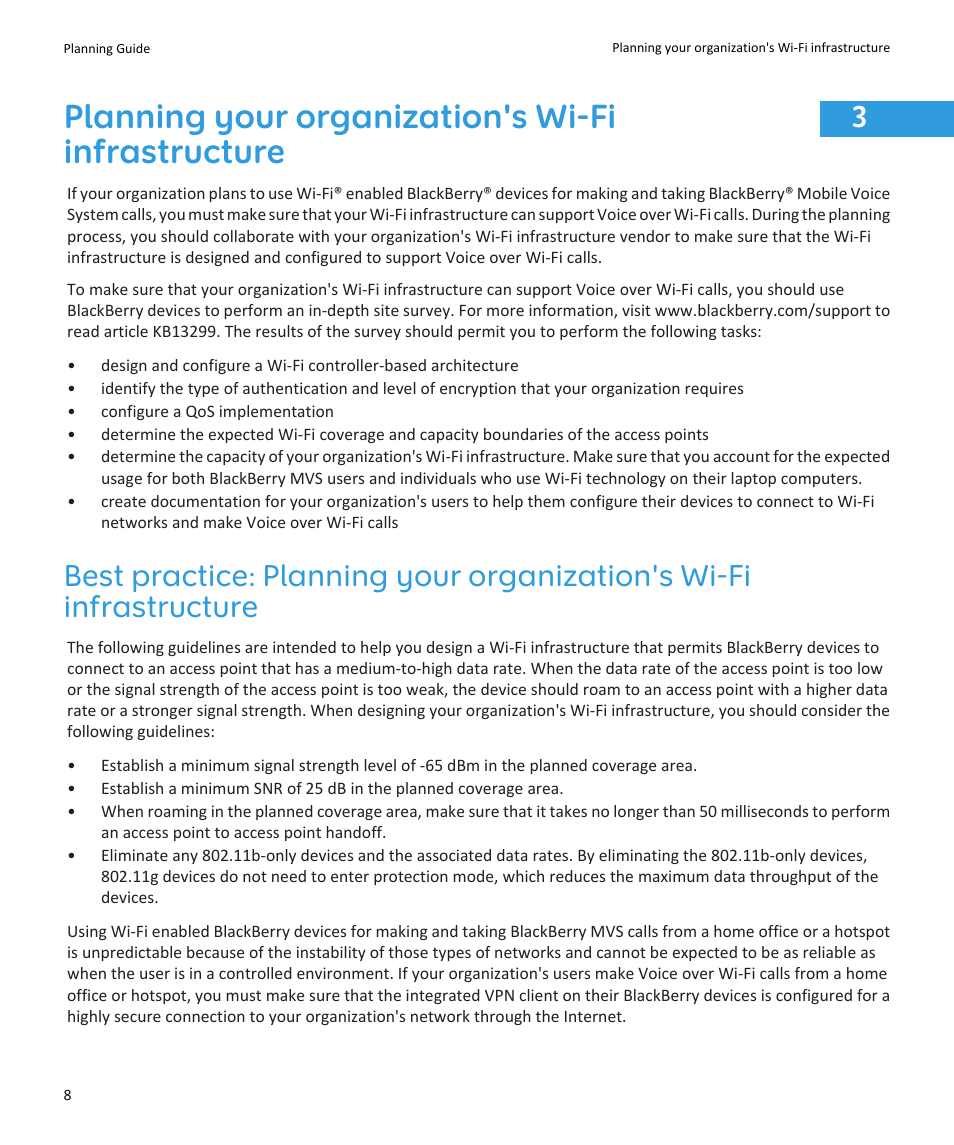 Planning your organization's wi-fi infrastructure | Blackberry SWD-1000192-0414013325-001 User Manual | Page 10 / 23