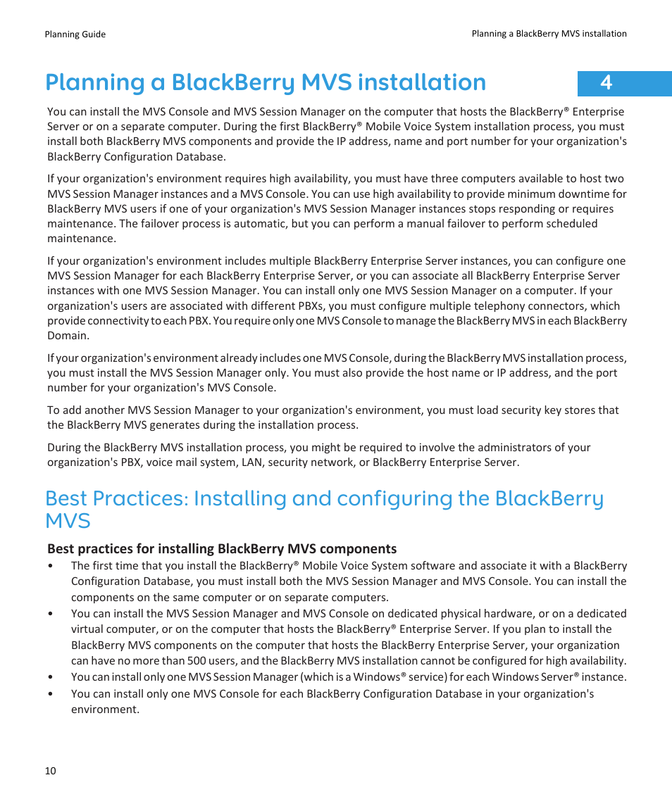 Planning a blackberry mvs installation | Blackberry SWD-1000192-0414013325-001 User Manual | Page 12 / 23