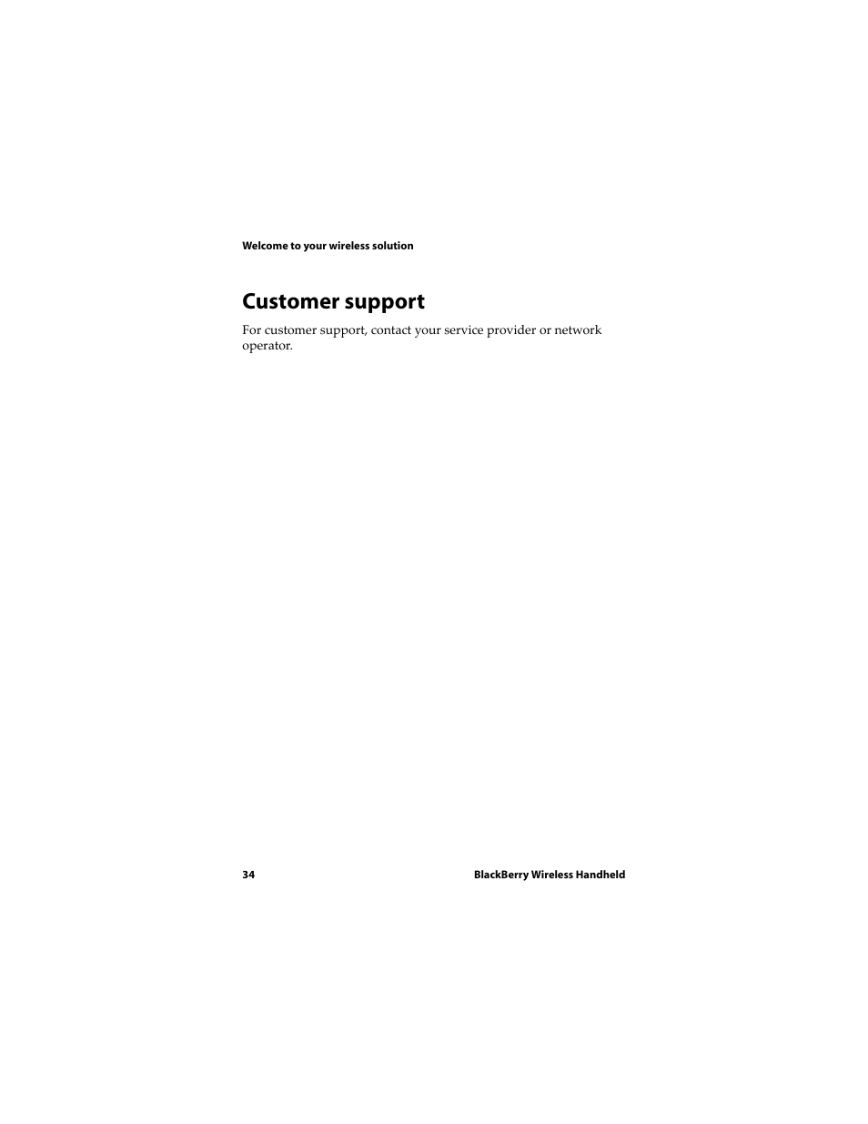 Customer support | Blackberry RIM Wireless Handhelds 5810 User Manual | Page 34 / 76