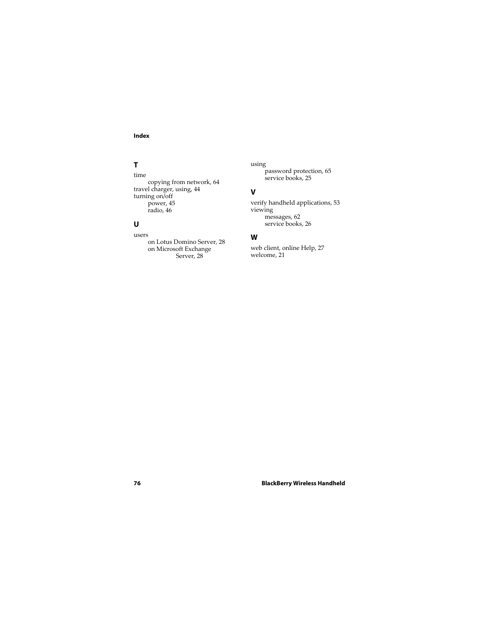 Blackberry RIM Wireless Handhelds 5810 User Manual | Page 76 / 76