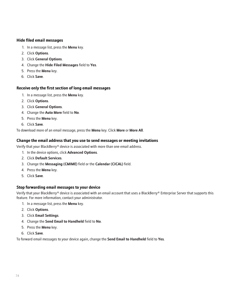 Blackberry Pearl 8120 User Manual | Page 76 / 293