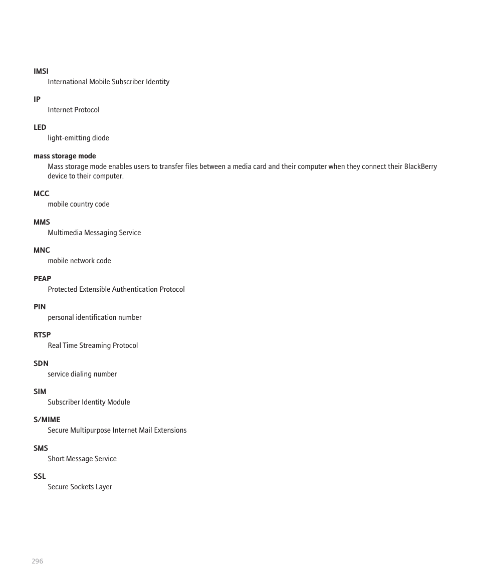 Blackberry 8120 User Manual | Page 298 / 302