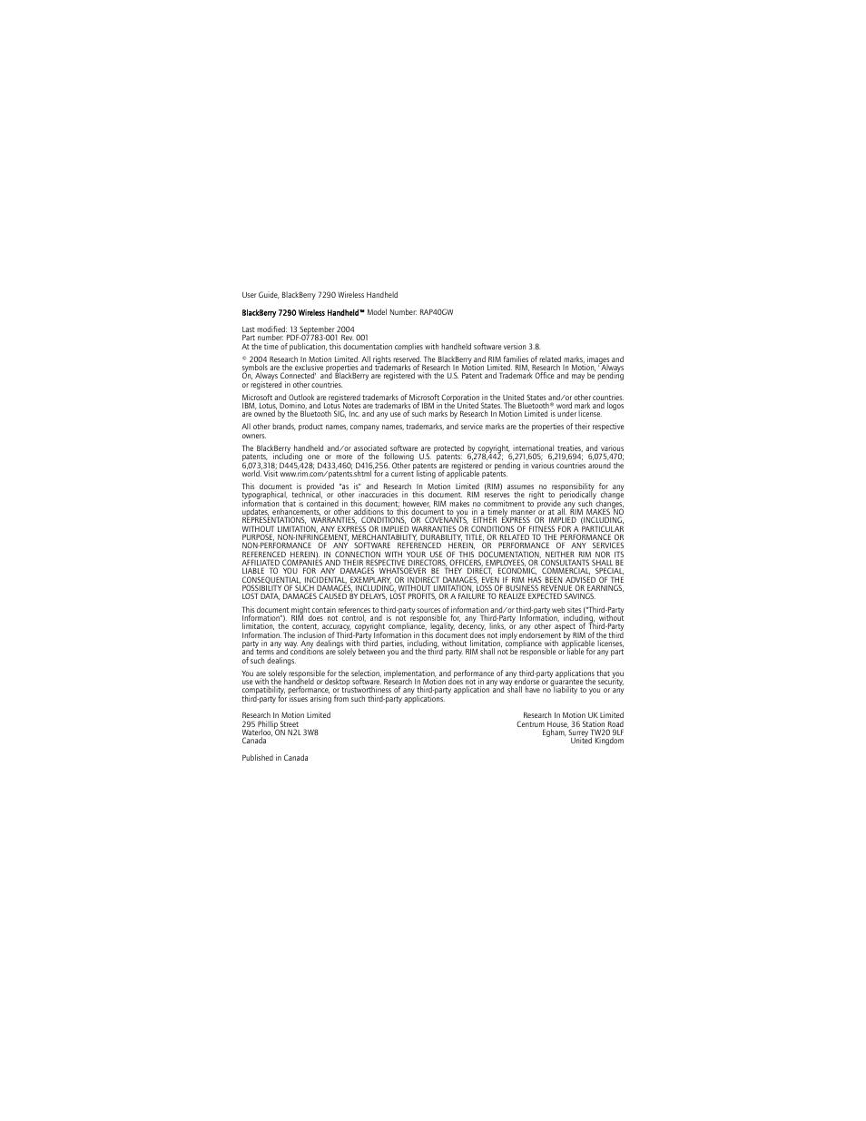 Blackberry 7290 User Manual | Page 2 / 132