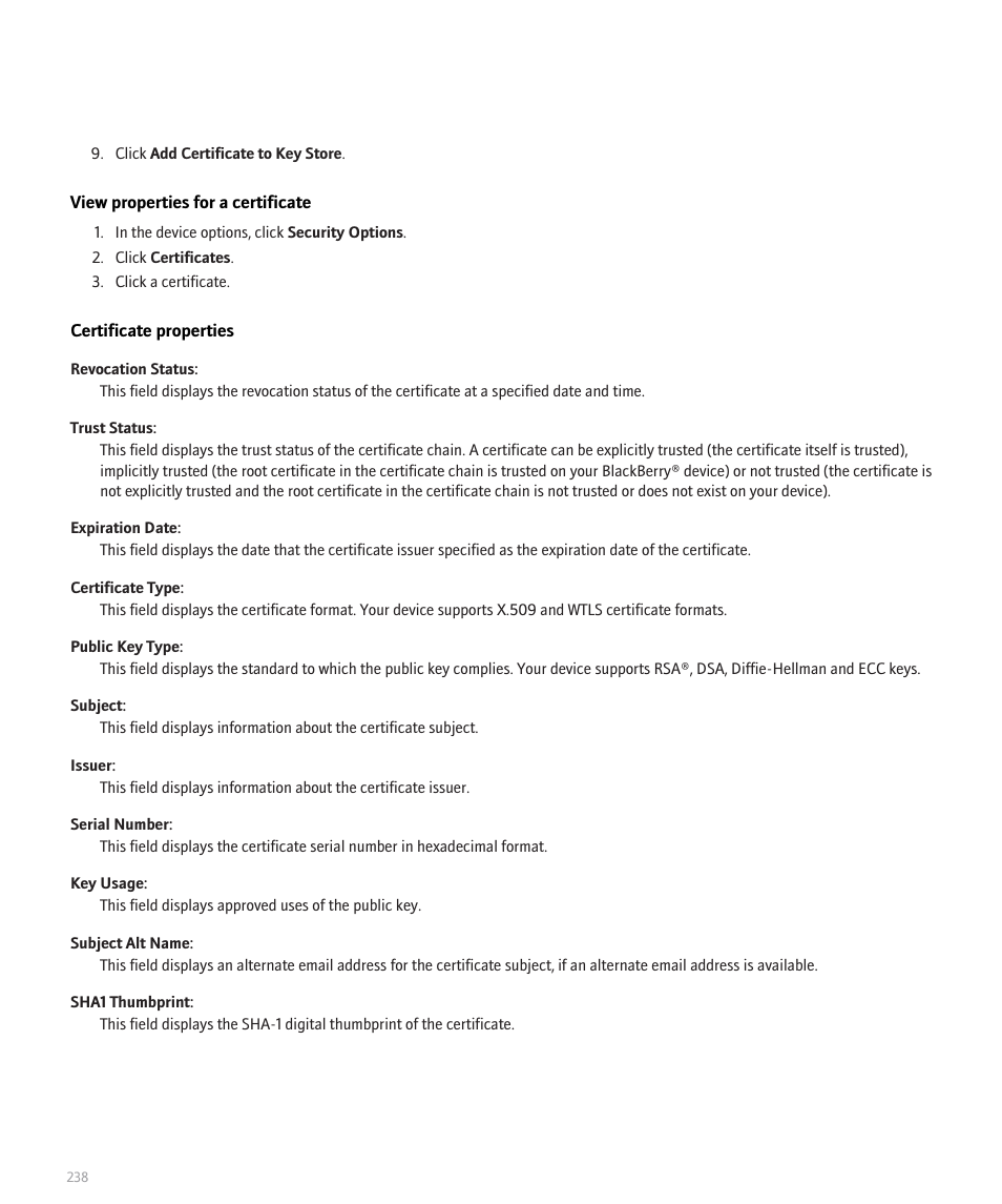 Blackberry Pearl 8110 User Manual | Page 240 / 287