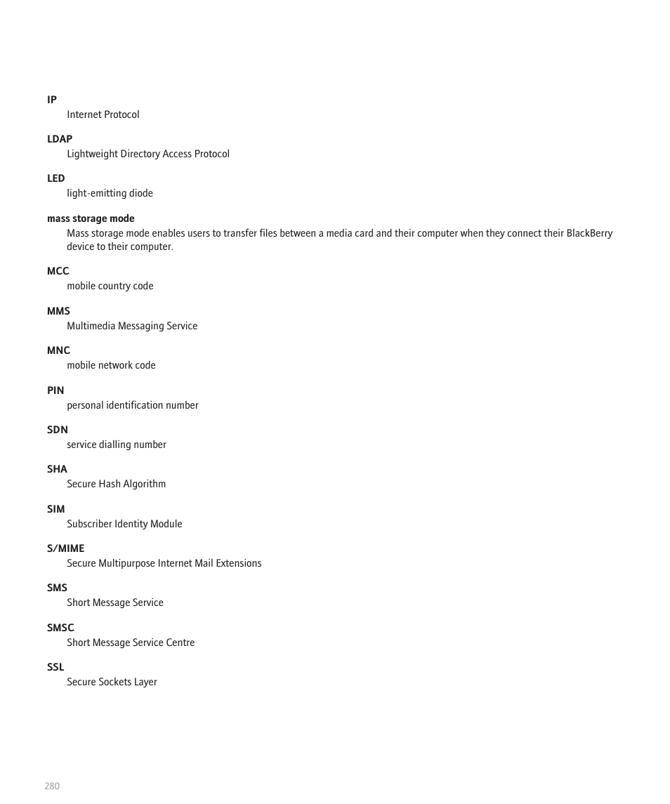 Blackberry Pearl 8110 User Manual | Page 282 / 287