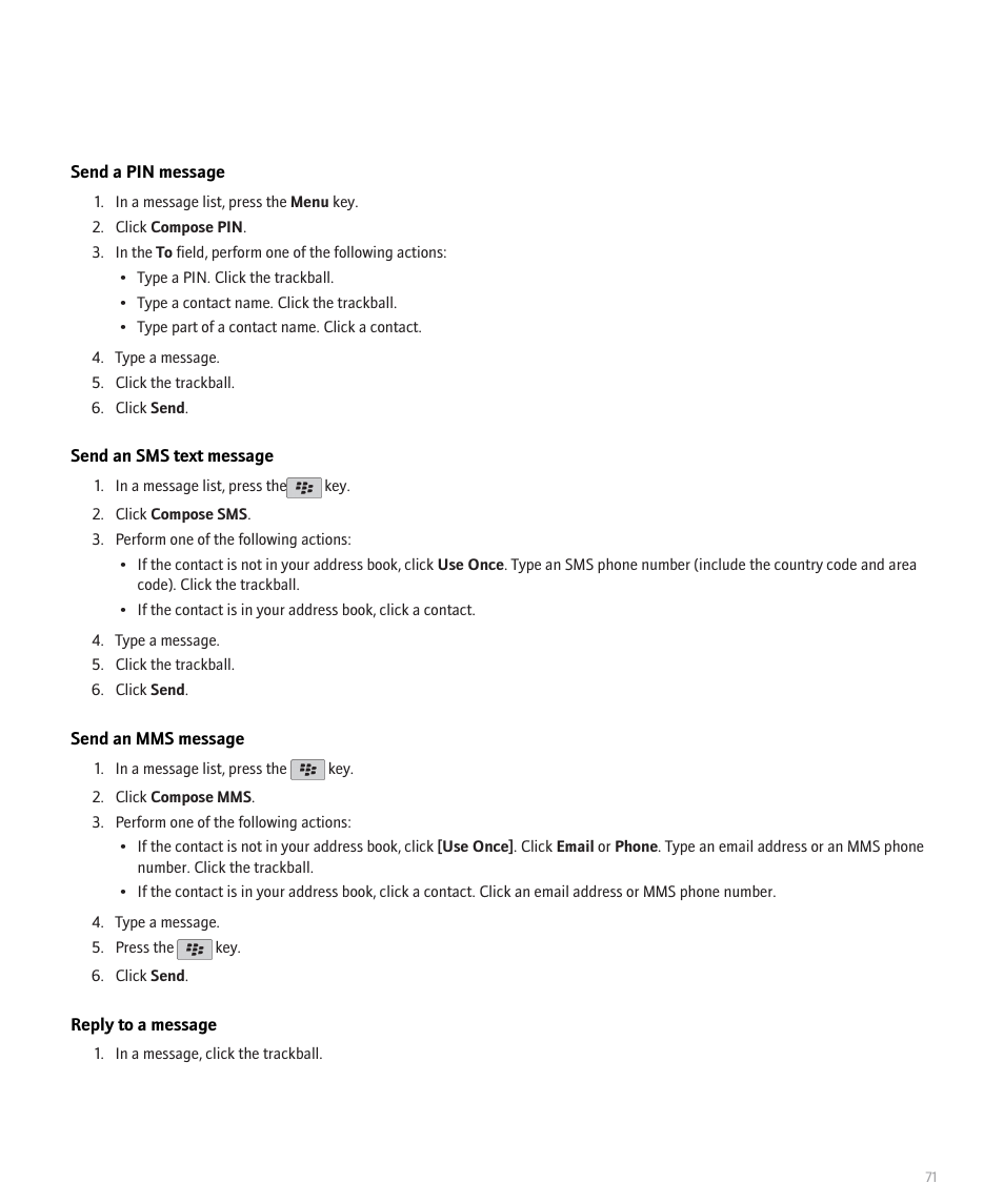 Blackberry Pearl 8110 User Manual | Page 73 / 287