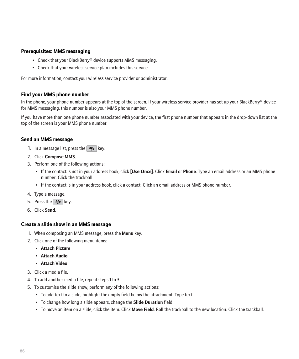 Blackberry Pearl 8110 User Manual | Page 88 / 287