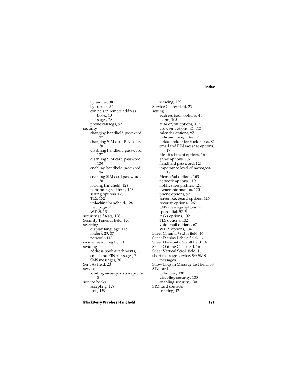 Blackberry 7780 User Manual | Page 151 / 154