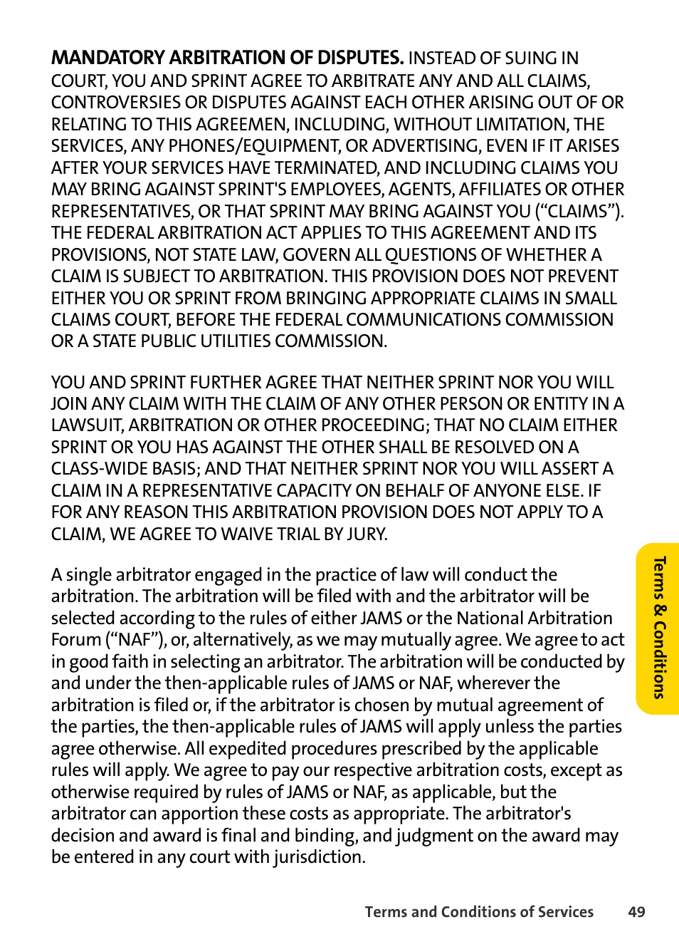 Mandatory arbitration of disputes | Blackberry 7250 User Manual | Page 56 / 57