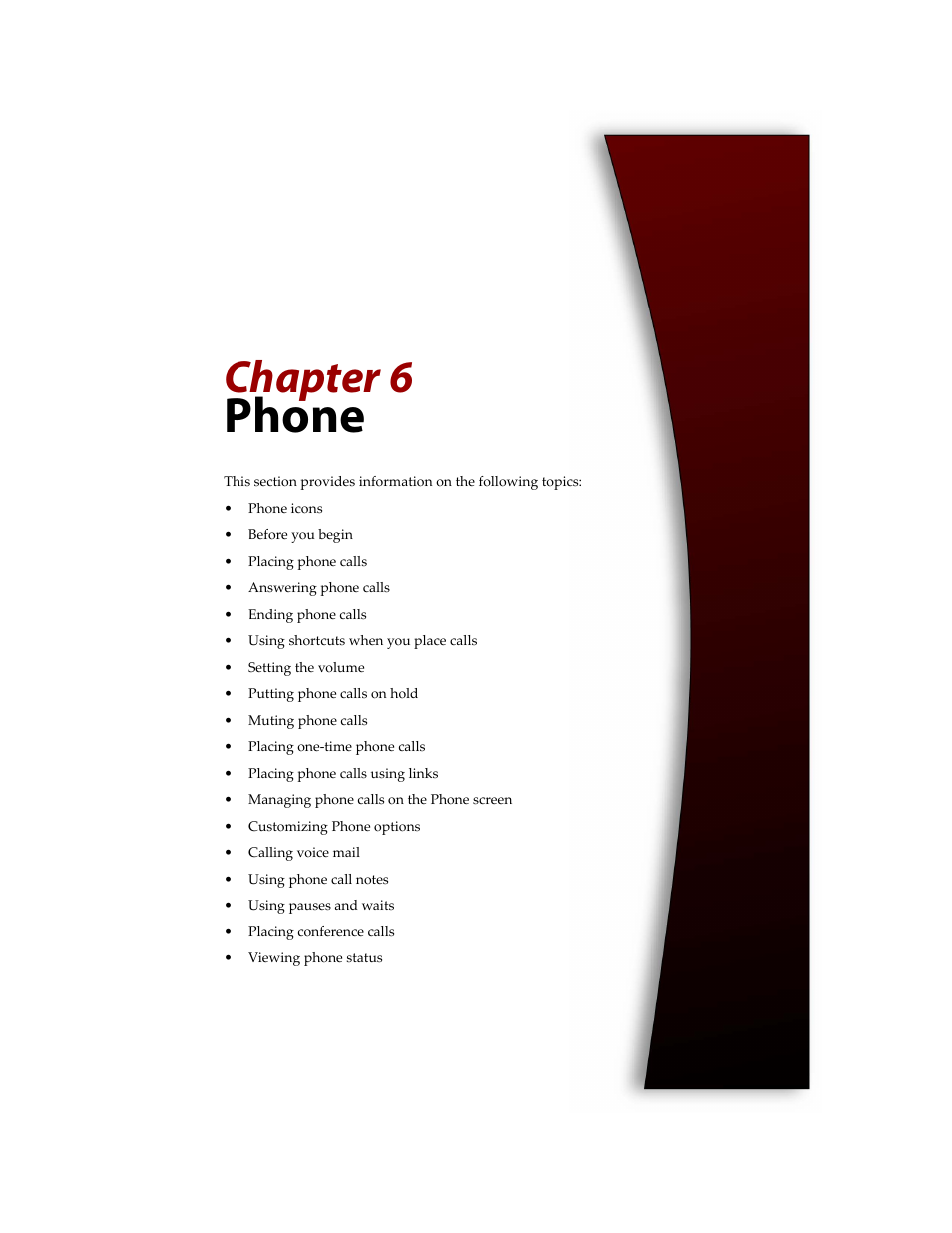 Phone, Chapter 6 | Blackberry 6710 User Manual | Page 133 / 309