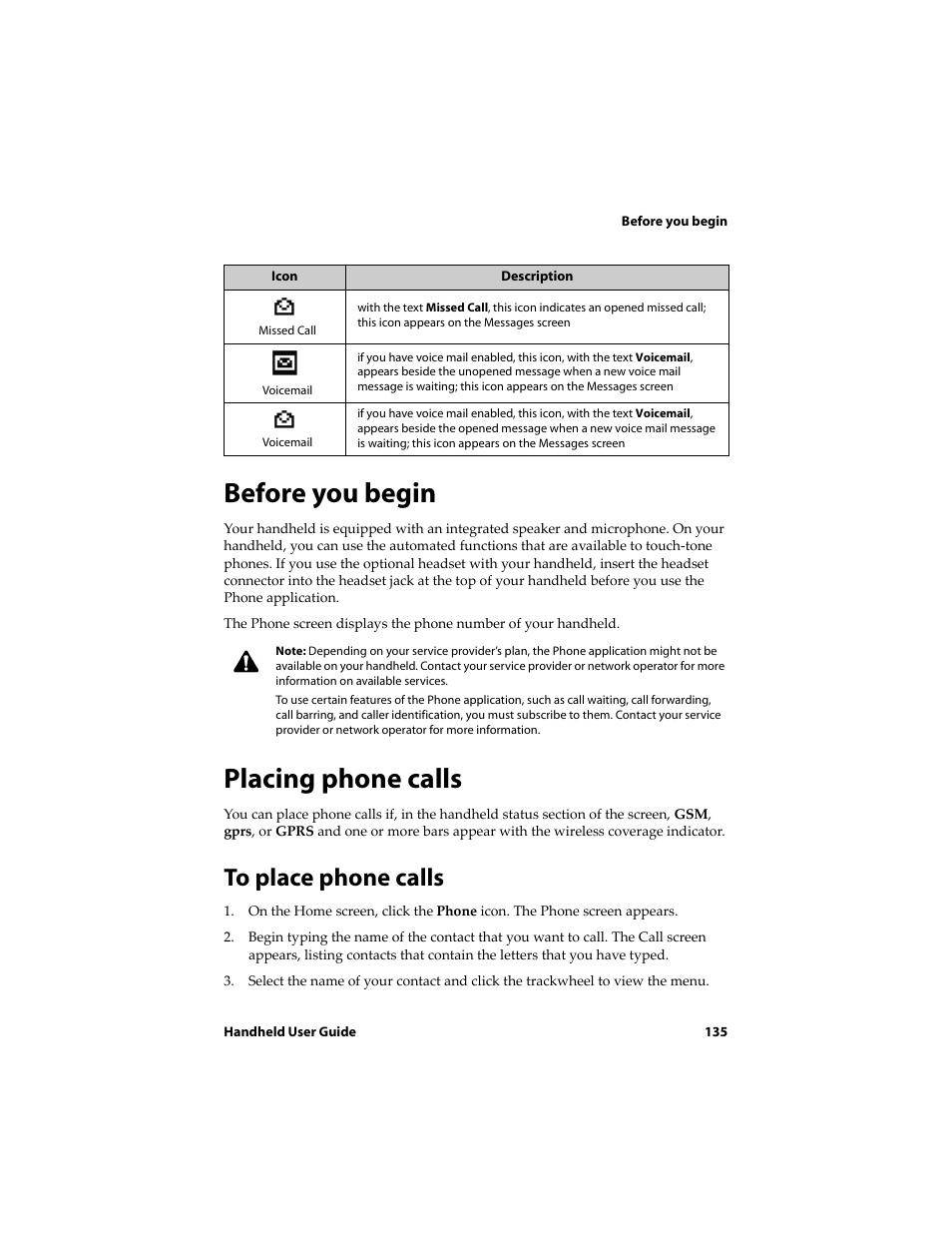 Before you begin, Placing phone calls, To place phone calls | Before you begin placing phone calls | Blackberry 6710 User Manual | Page 135 / 309