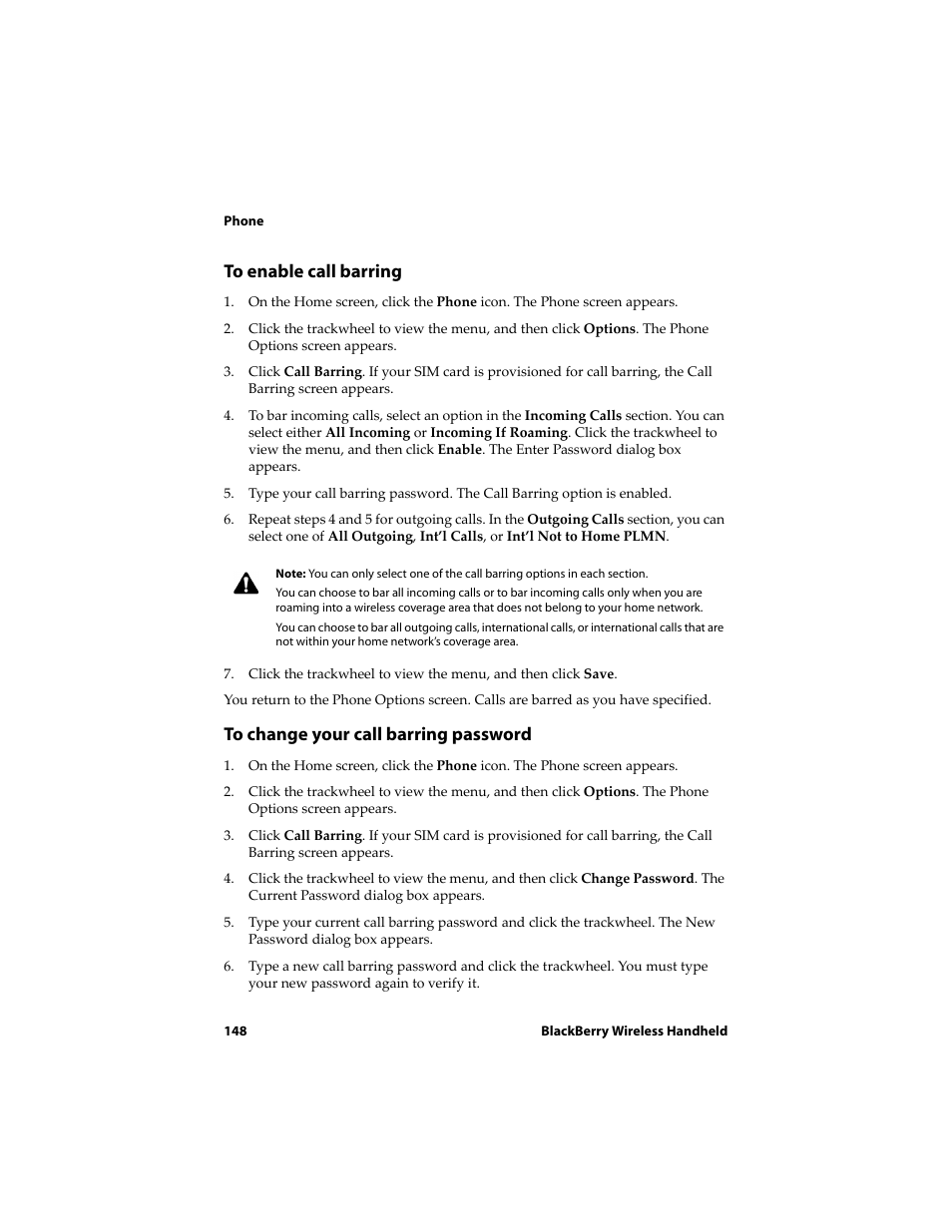 Blackberry 6710 User Manual | Page 148 / 309