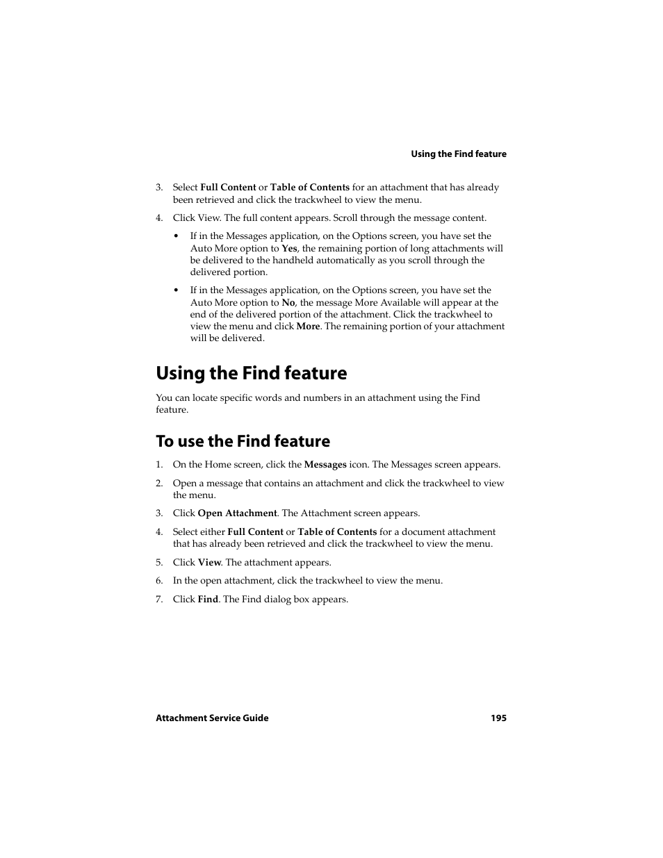 Using the find feature, To use the find feature | Blackberry 6710 User Manual | Page 195 / 309