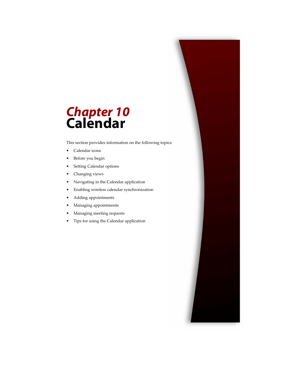 Calendar, Chapter 10 | Blackberry 6710 User Manual | Page 205 / 309